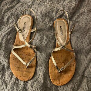 Guess Size 9 Silver Sandals - excellent used condition